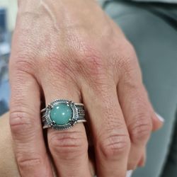 WR065X Anillo Plata de Palo Woman de plata con calcedonia