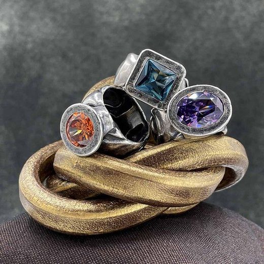 WR081A Anillo PLATA DE PALO cuadrado agua marina