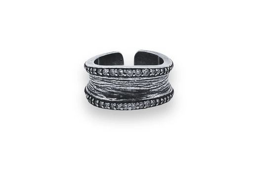 WR085AB Anillo PLATA DE PALO mujer de Plata 925 con circonitas colección Veltara elegante y cautivador