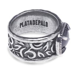 WR098X Anillo Plata de Palo modelo Nixa para mujer cabujón con granate natural