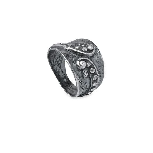 WR130X Anillo Karina PLATA DE PALO de mujer en plata de ley motivos florales