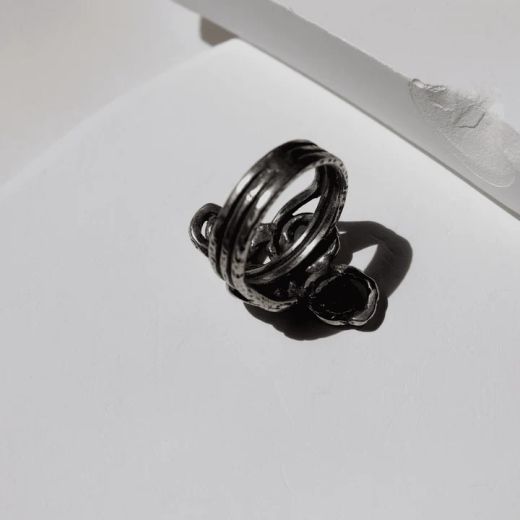 WR149X Anillo Plata de Palo mujer modelo Yugen con cuatro espirales en forma circular de plata 925