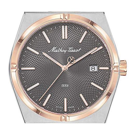 Zeus H118RS Reloj Mathey Tissot para hombre Swiss Made esfera color negro, con índices en color rosados, ofrece una visualización perfecta gracias a su cristal de Zafiro